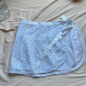 NWT Sparkly sequin swim cover up tie skirt rave bottom cover up